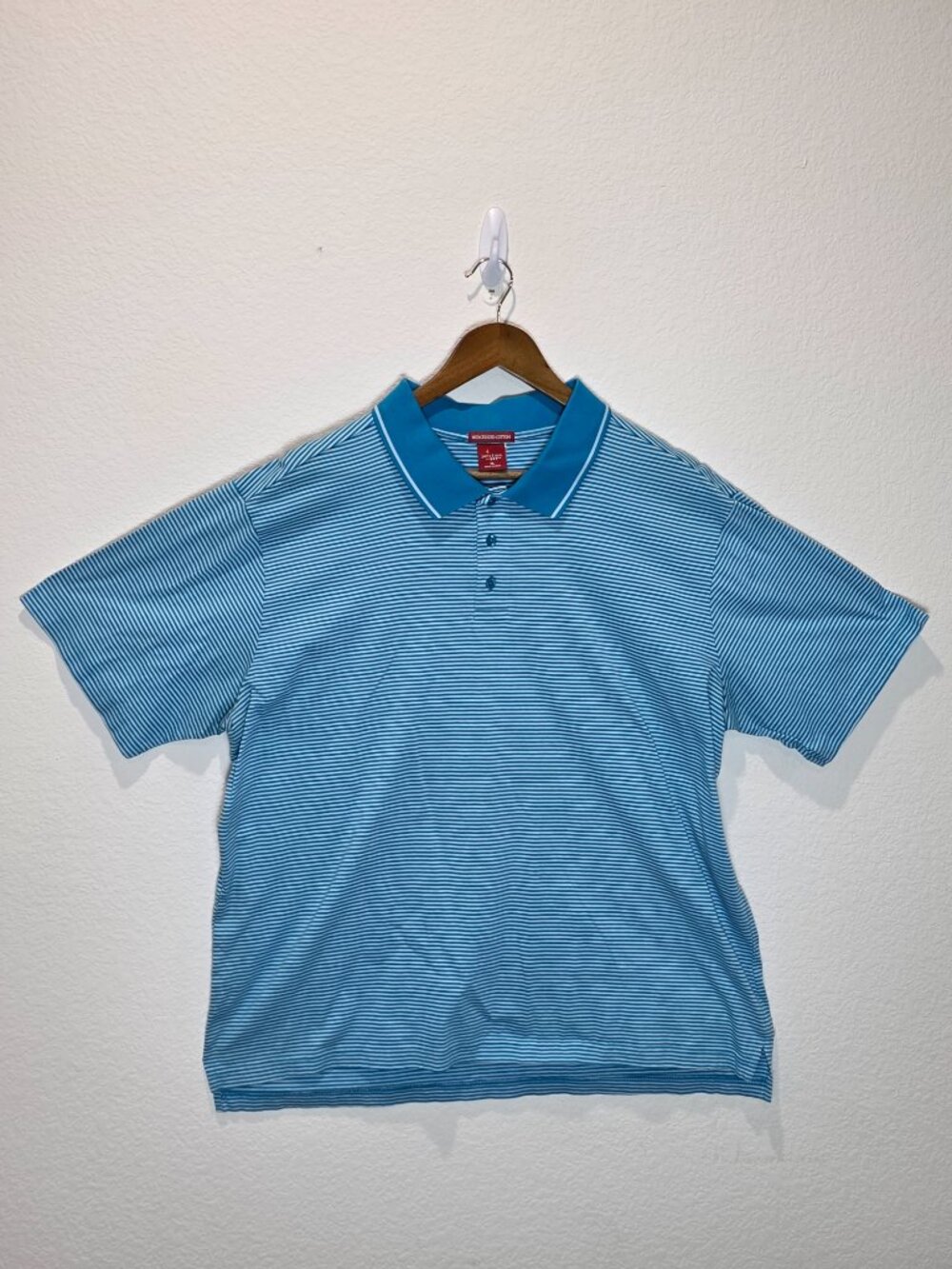 Junction West Mercerized Cotton Striped Polo Shirt Blue White Men's XL